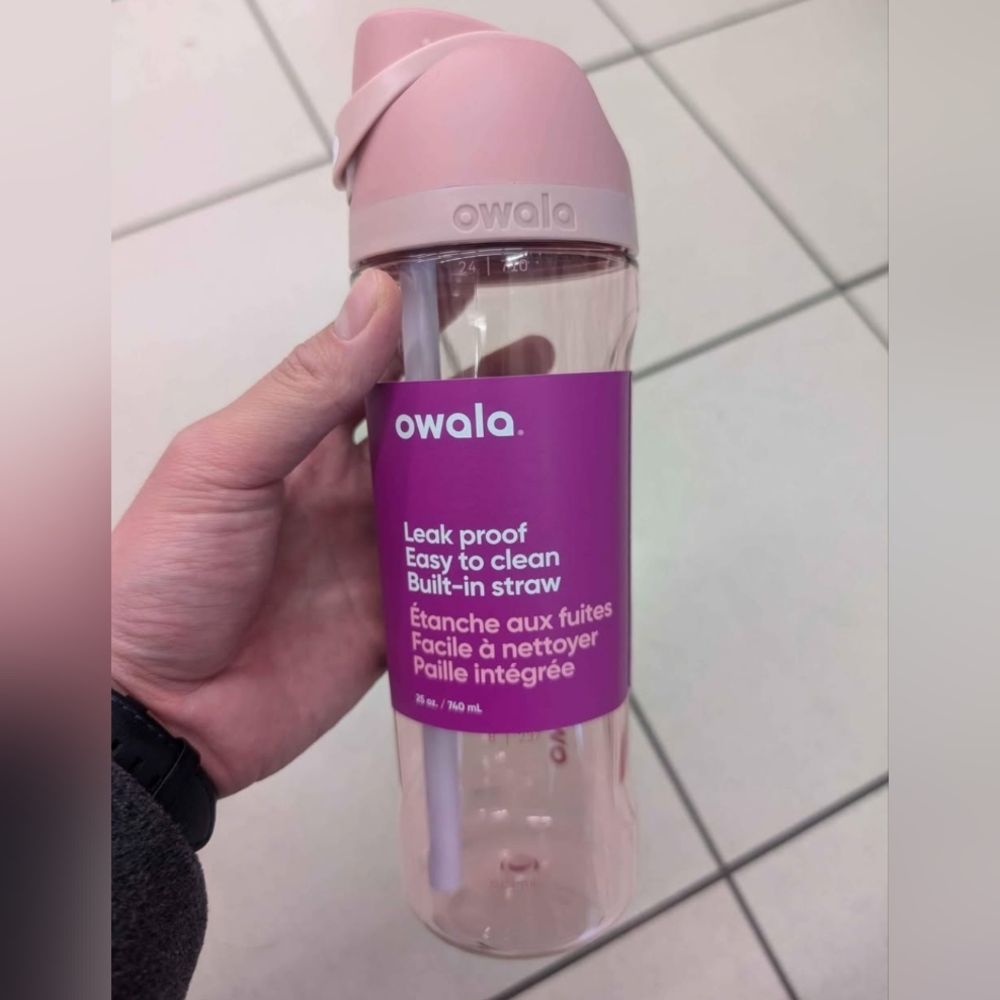Brand New Owala Pink Water Bottle with Built-in Straw